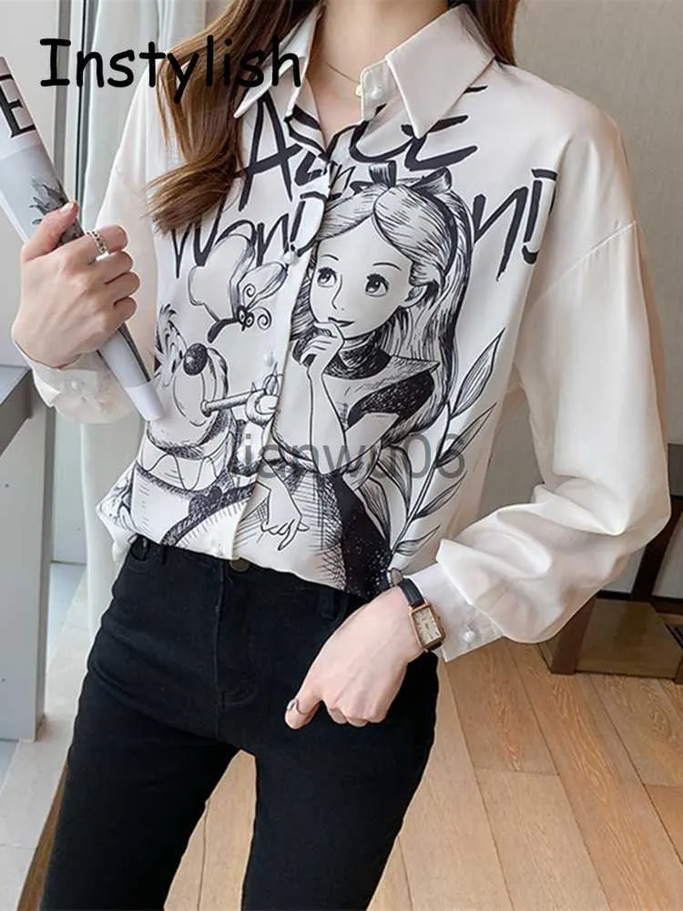 Chiffon Blouse Women Long Sleeve Korean Shirt 2022 New Fashion Loose  Elegant Temperament White Top