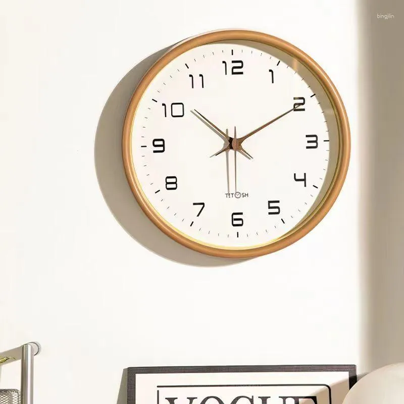 Wall Clocks Nordic Wooden Clock Japanese Decoration Mute Modern Minimalist Hanging Living Room Creative