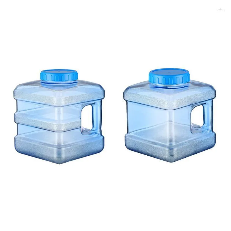 Bilarrangör Portable Water Container 5L 7.5L Clear Square Storage Box Camping Accessories Bin för kontor Företag