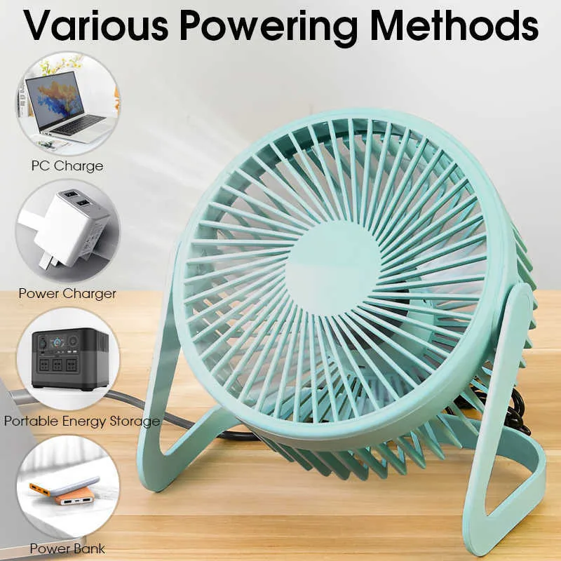 Electric Fans Inch USB Desktop Fan Rotating Mini Justerbar Portable Electric Fan Summer Air Cooler For Home R230802