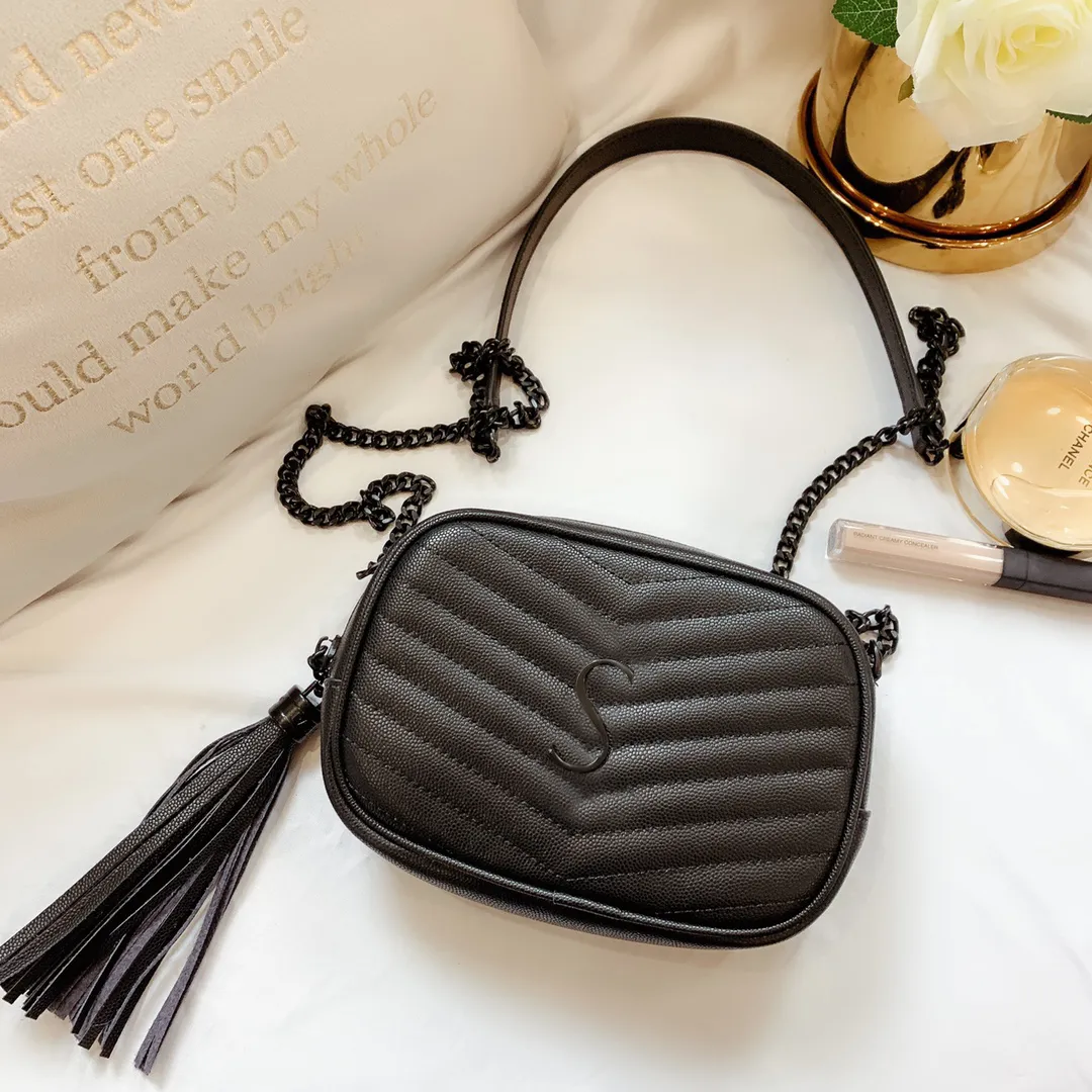 Vintage słynny designer loulou kamera torba damska męska luksusowe ramię w kawiorze torby podróżne Wysokiej jakości pikowane oryginalne skórzane torebki TOTES Cross Body Bag