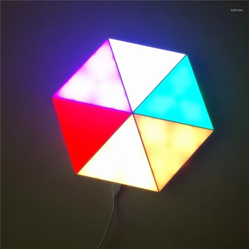 Wall Lamp LED Light 13 Colors Triangular RGB DIY Sensor WIFI Bluetooth Remote Control USB Plug Room Decor Nordic