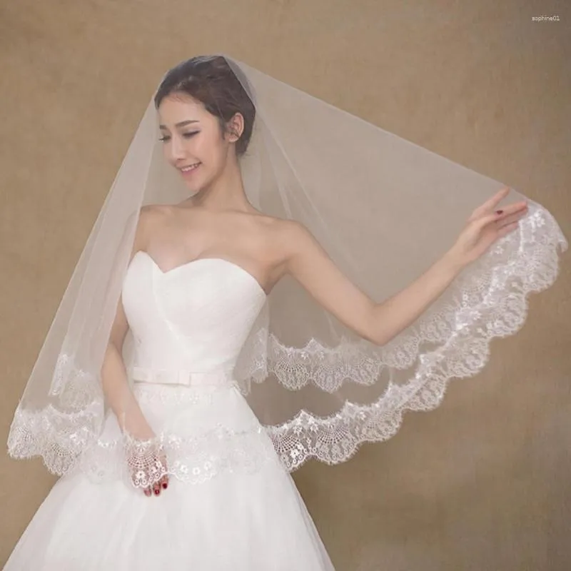 Bridal Veils 2023 White Tulle Wedding Veil Accessories Velos De Novia Headwear