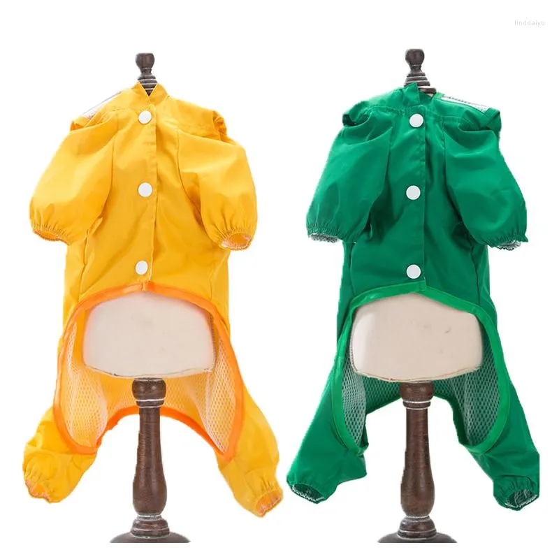 Hundkläder Vattentät regnrock för små medelstora hundar reflekterande husdjur regnrock teddy bichon pomeranian utomhus regnkläder