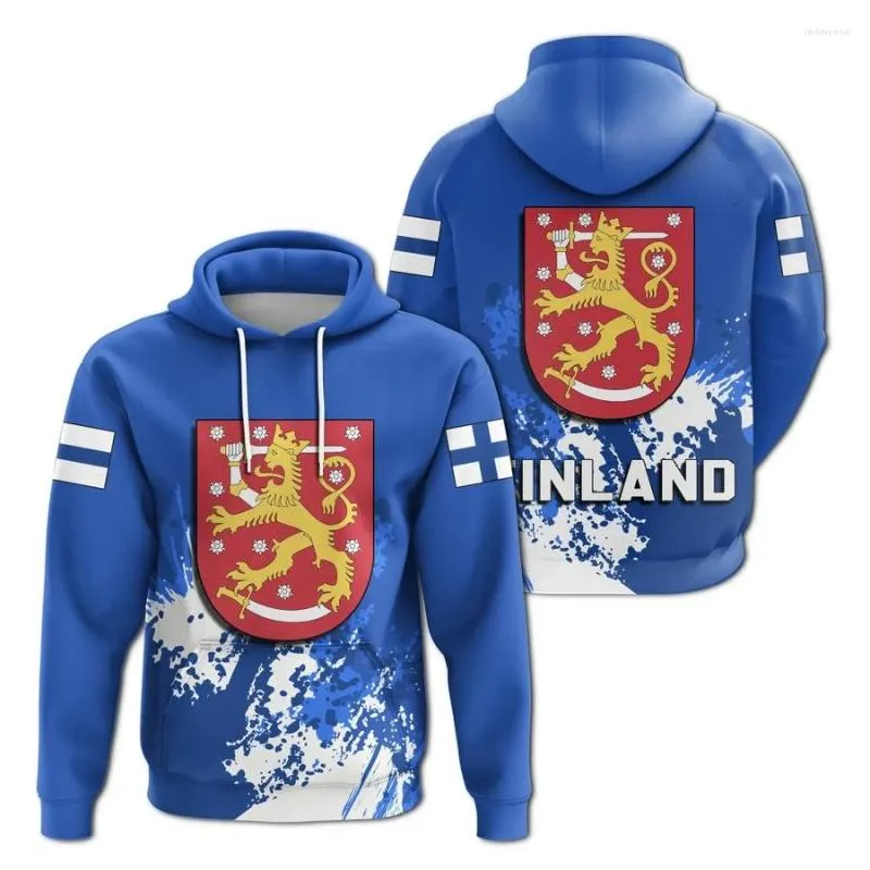 Męskie bluzy z kapturem Finlandia Zapocz z kapturem Men Fi Suomi Flag Flag Bluza Fińska kurtka unisex z kapturem ściągacza