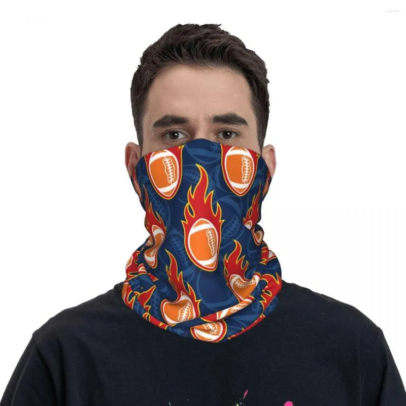 Eşarplar ızgara Amerikan Futbol Topları Ateş Alevleri Yüz Eşarp Merch Rugby Bandana Çok Kullanımlı Açık Hava Spor Balaclava