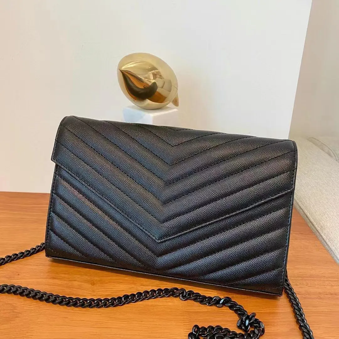 Designer Caviar Leather Envelope Crossbody Bag For Women With 16