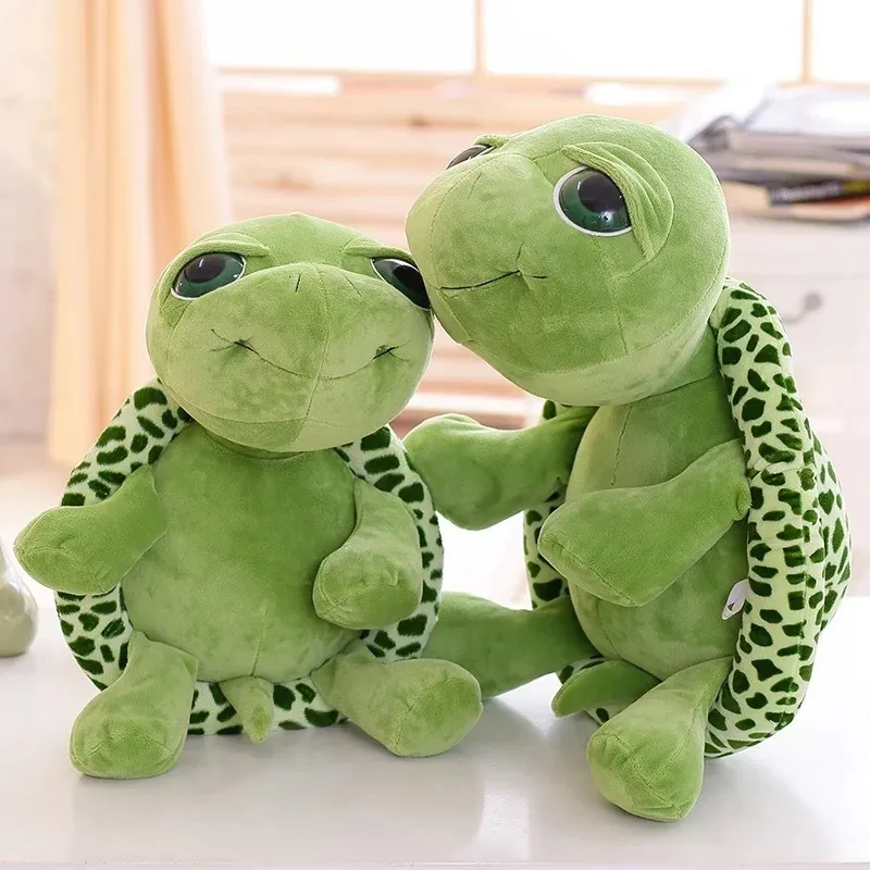 Plush Dolls 20CM Kawaii Toy Cute Baby Super Green Big Eyes Stuffed Tortoise Turtle Animal Gift Kids Toys 230802