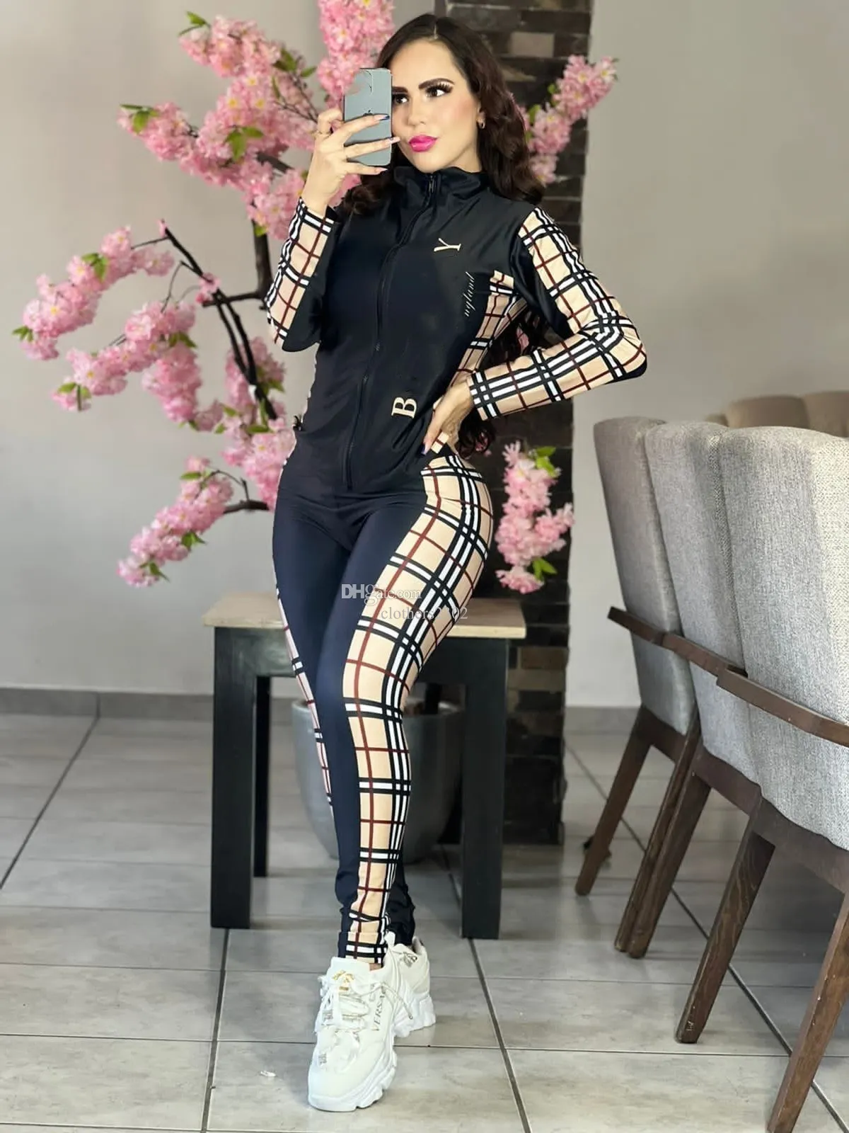 Checkered cheap tracksuit womens
