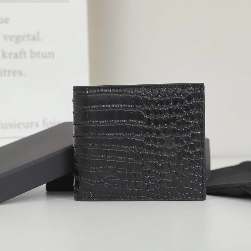 Portefeuille court de styliste pour hommes, pochette en cuir d'alligator, porte-cartes