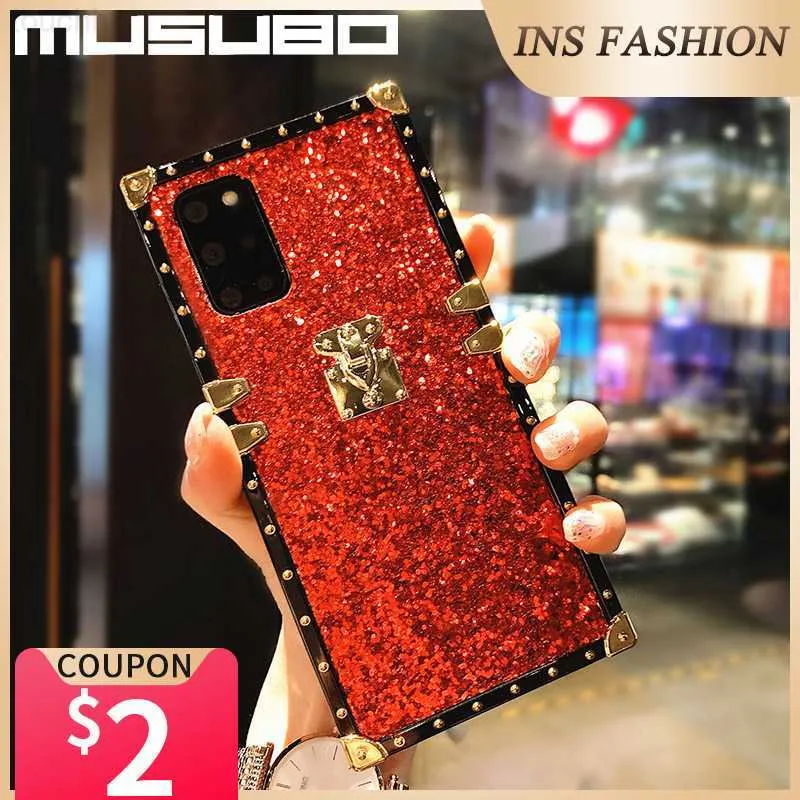Mobiltelefonfall Musubo Luxury Glitter Case för Samsung Galaxy Note 20 Ultra S20 Fe S10 Plus S9 S8 Note 10 9 Funna Shining Bling Back Cover Coque L230731