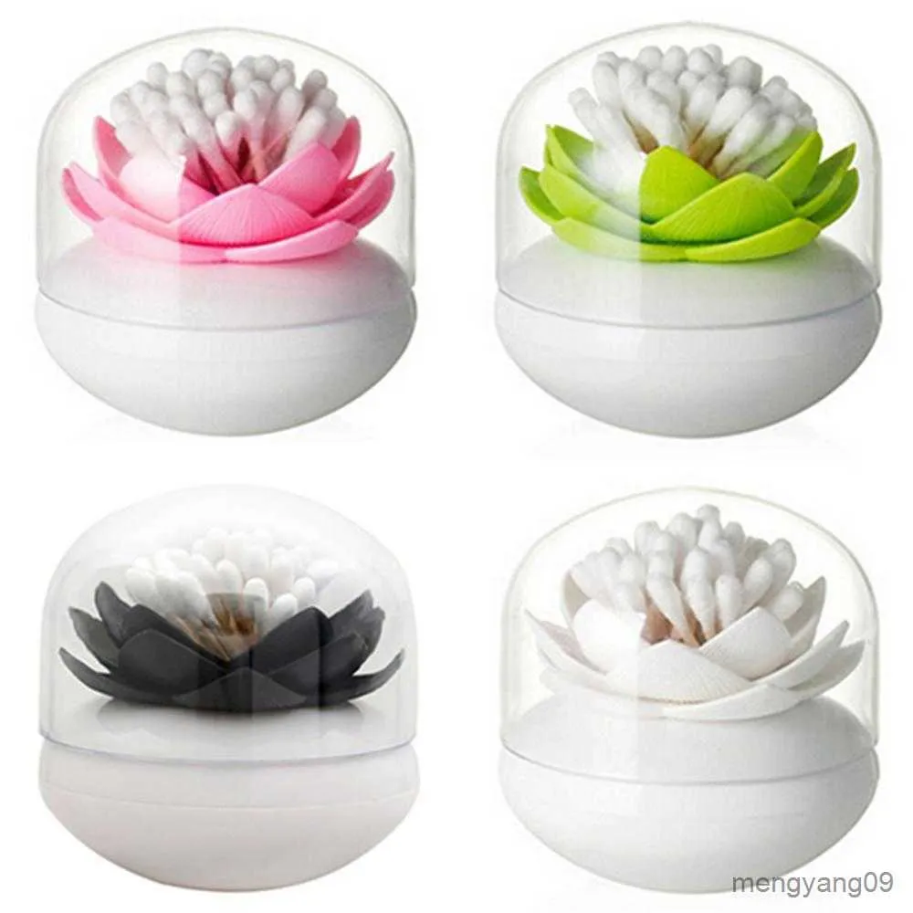 2st Toothpick Holders Durable Lotus Home Decor Toothpick Cotton Swab Holder Storage Box Colors Table Decoration Accessories R230802