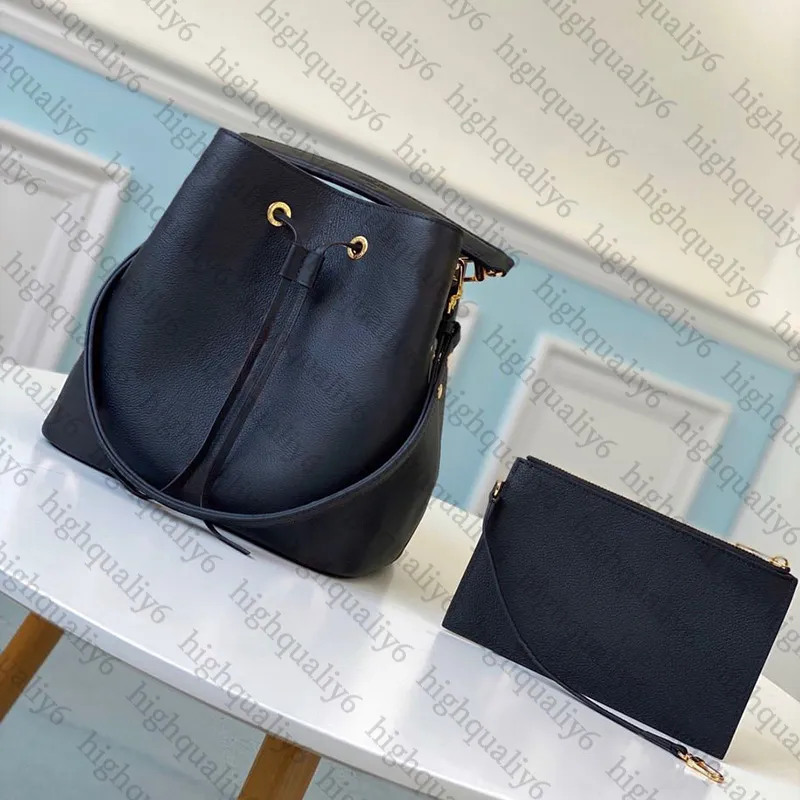 Äkta läder crossbody väska utsökt förpackning ll10a spegel ansikte högkvalitativ designer hinkväska lyx axelväska