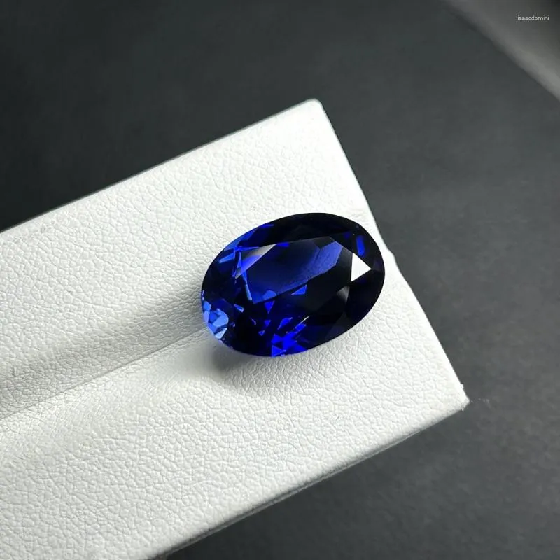 Lösa ädelstenar Meisidian 5x7-13x18mm Blue Sapphire Gemstone Beads 34# Corundum Oval Cut Stone