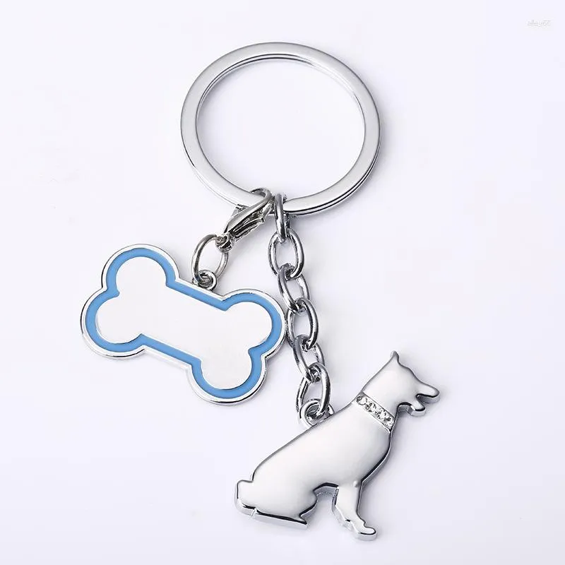 Keychains Dachshund Keychain West Highland Terrier Stainless Steel Animal Pendant Men Women Bag Car Key Chain Ring Jewelr