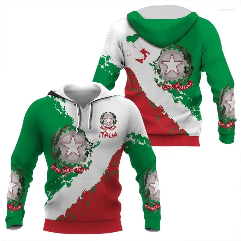 Men's Hoodies 2023 Latest Design 3D Print Italy And Other National Flags Men's Hoodie Winter Sports Sweater Oversize 6XL Pullover