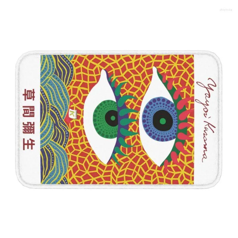 Teppiche Eyes Yayoi Kusama Abstrakte Kunst Fußmatte, rutschfest, für Badezimmer, Küche, WC, Wohnzimmer, Willkommensteppich, Fußpolster, 40–60 cm