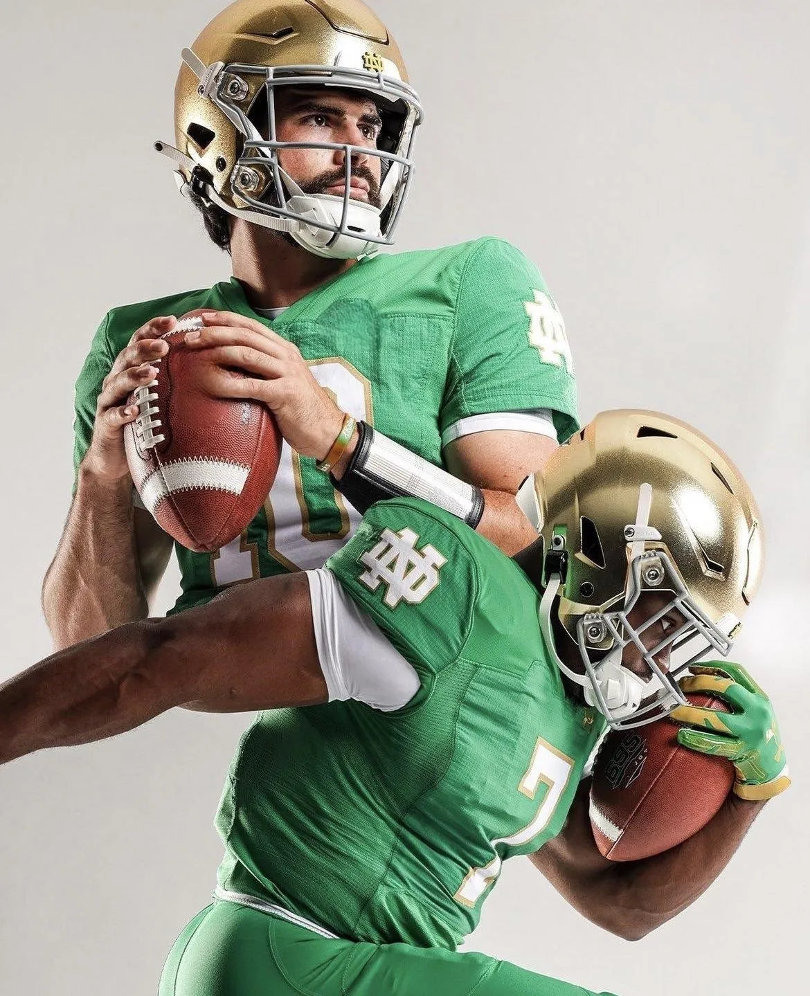 Green And Gold Notre Dame Green Football Jersey NCAA University Of