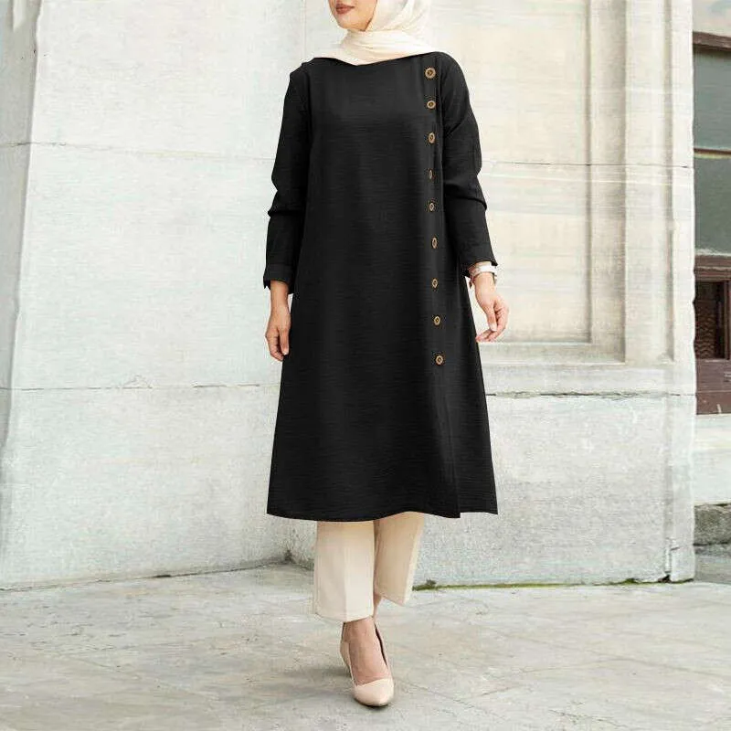 modest long prom dresses Modest Long Sleeve Evening Dresses Beaded Lace Prom Dress with Chiffon –  Viniodress main image 0