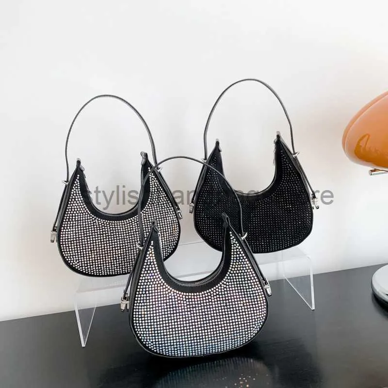Omuz çantaları parlak elmas çanta kadın çantası 2023 yeni trend moda bir omuz altı koltuk çantası gelişmiş duyu küçük crossbody bagstylishhandbagsstore