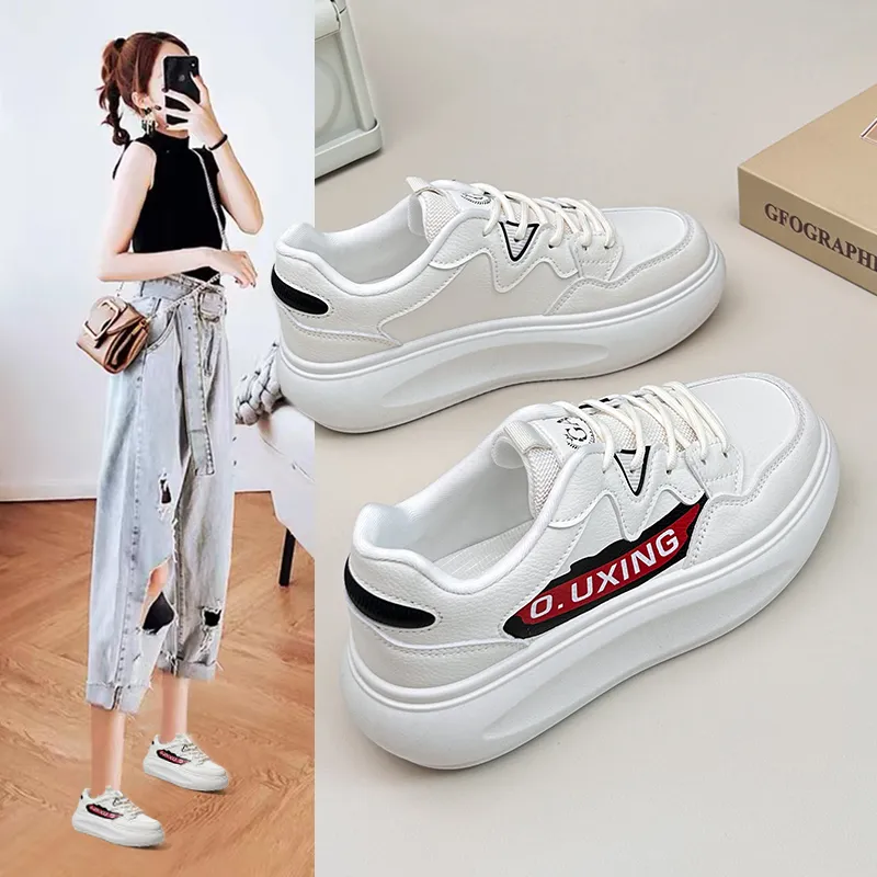 Autumn New Korean Style Trendy Platform Casual Student Sports Flat White Sneakers for Women 2023 Fashion Women's Shoes