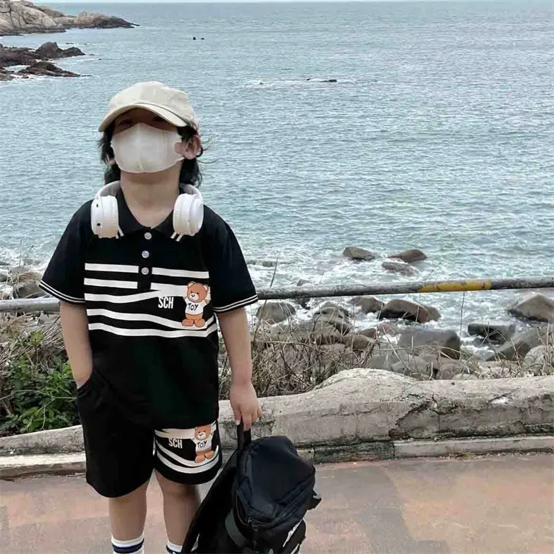 Designer Shorts Set Boys Kids Designers Clothes Girls Summer Luxury Kid Tracksuits Child Outfit Short Sleeve Polo Shirt Short Pants Sets dhgate