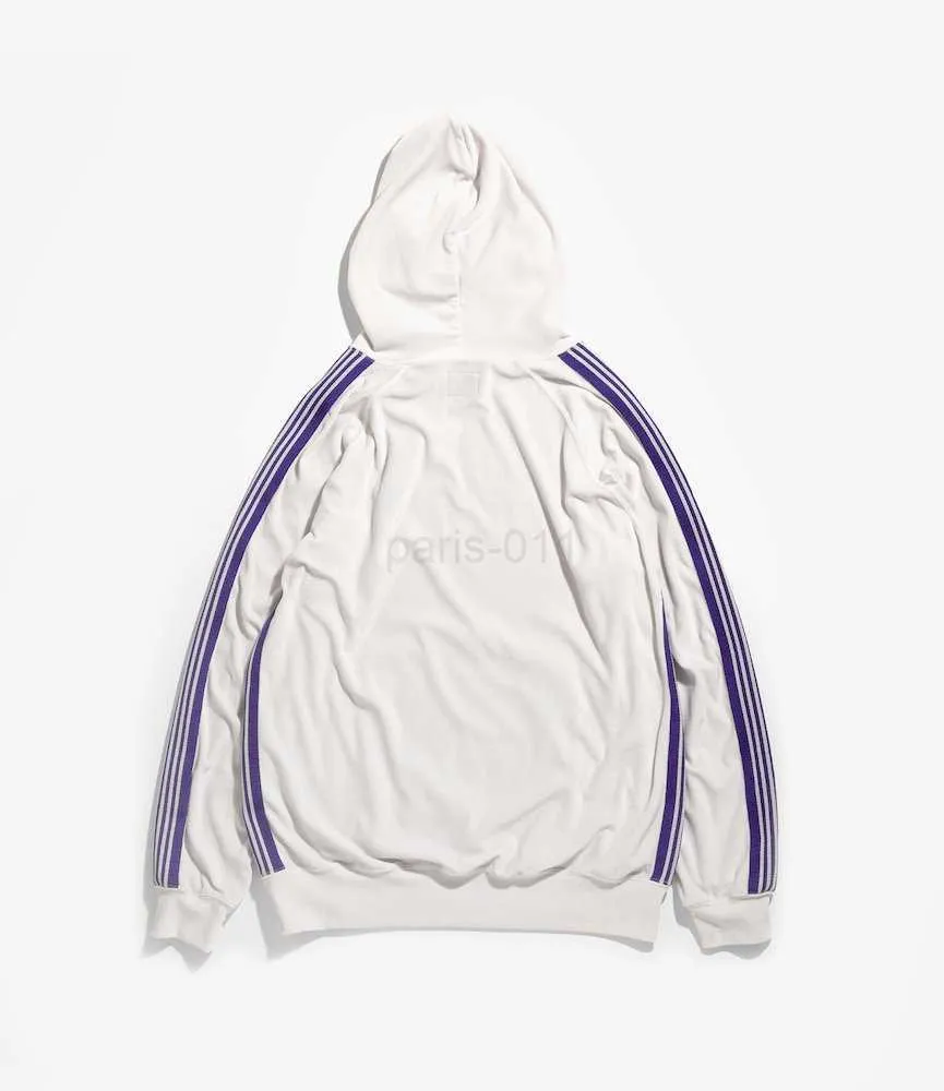 High Street AWGE Mens White Velvet Needles Purple Zip Up Hoodie