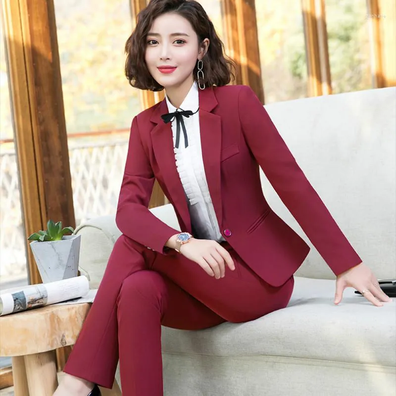 Fashion Women Pant Suits Office Lady Work Uniforms Business Formal