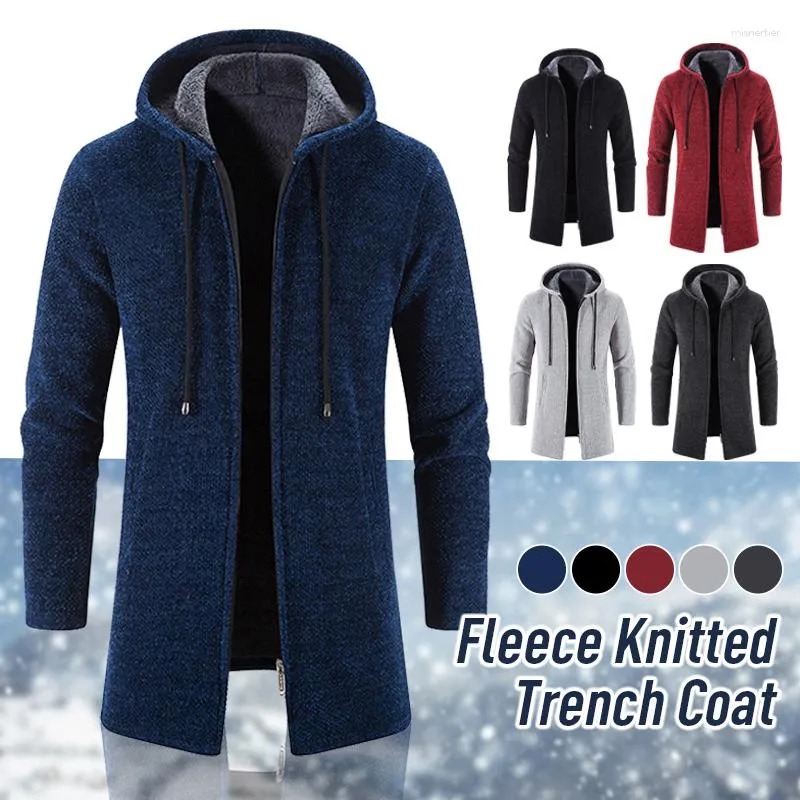 Hommes Vestes Hommes À Capuche Épais Polaire À Manches Longues Manteau Hiver Hommes Chaud Hoodies Manteaux Veste Outwear Trench