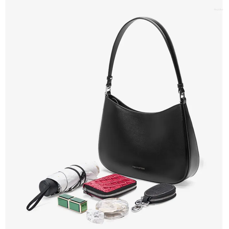 Gray White Genuine Leather Shoulder Bag for Women 2024 Luxury Cowhide Hobo Armpit Bag for Ladies