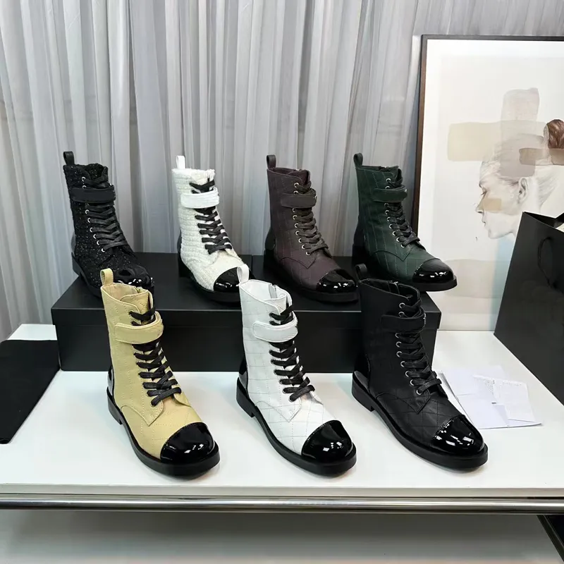 2023 Designer Luksusowe Martin Boots Women Oryginalne skórzane górne kolory przyjęcie na zewnątrz oddychane but ladys moda butów na niskim obcasie rozmiary 35-40