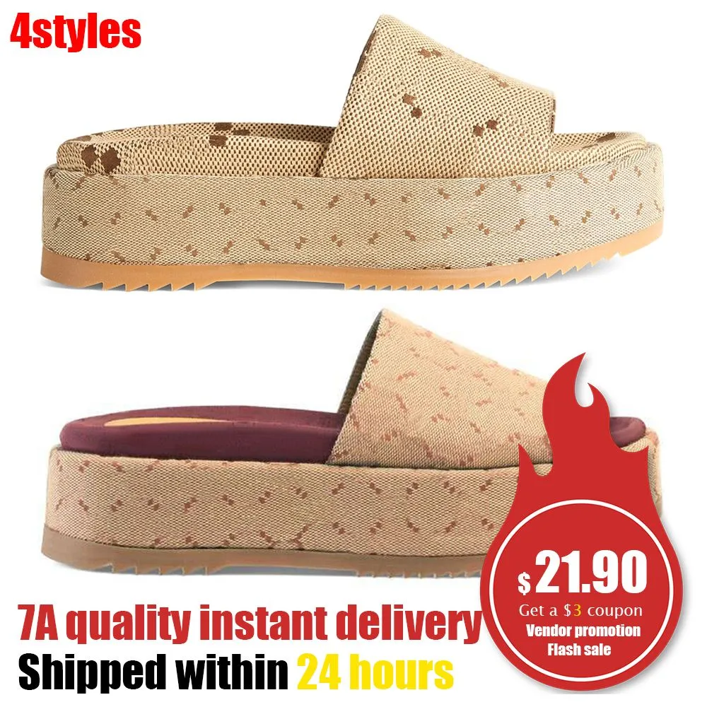 2024 Nuevos zapatos de plataforma Zapatillas Sandalia Moda Lujos Diseñador Diapositiva Zapato casual para mujer Piscina plana de verano Precioso lienzo Mula Sandale para hombre Mocasín Sliders Lady Gift