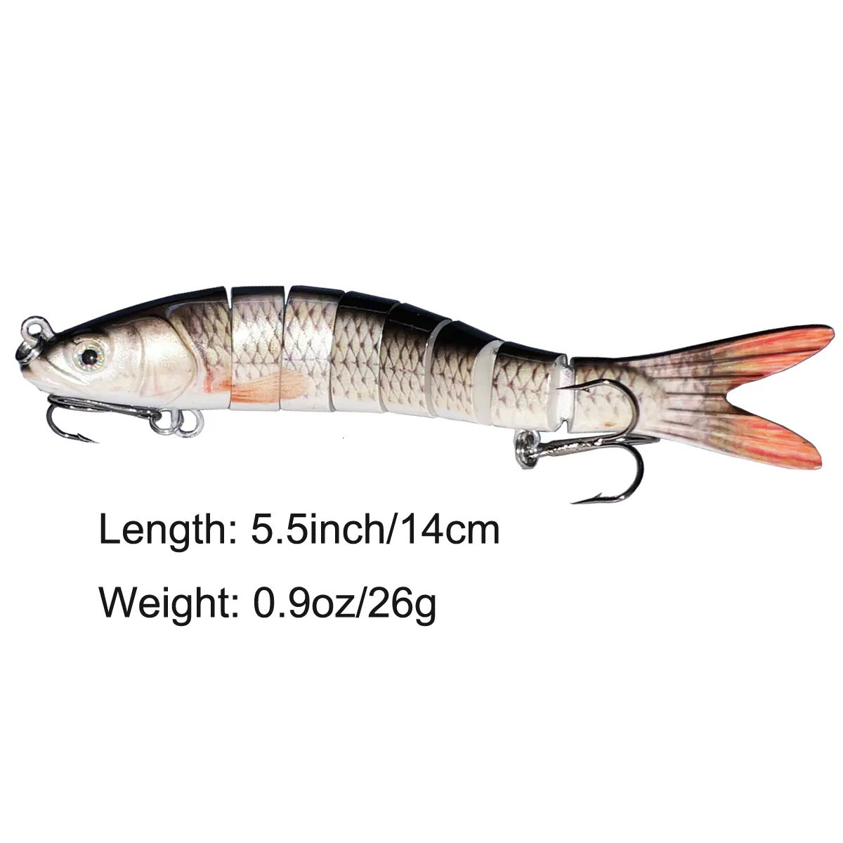 Leurre De Pêche Jerkbait Articulé 14 Cm / 27 G, Wobbler Artificiel Multicolore, Neuf