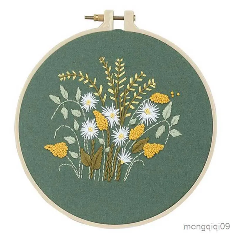 Kinesiska stilprodukter stämplade broderi starter med blommor växter mönster broderi tyg färg trådar verktyg r230803