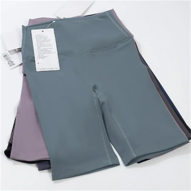 Completo da yoga Lulu completo da uomo Pantaloncini sportivi a vita alta da donna Pantaloncini da yoga Pantaloni da 4 pollici da donna Alta elasticità double-face opaco aderente LL Pantaloncini da donna