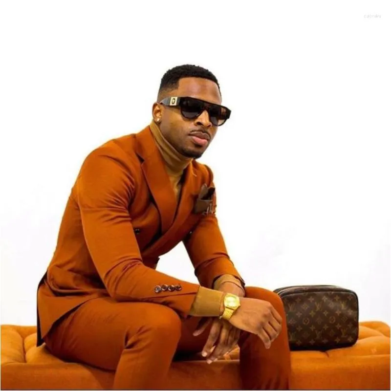 Save Big on Bulk Mens Wedding Party Suits Men Two Piece Outfits Burnt  Orange Formal Suit, Double Breasted Tuxedo For Business, Groom, Wedding,  Prom,