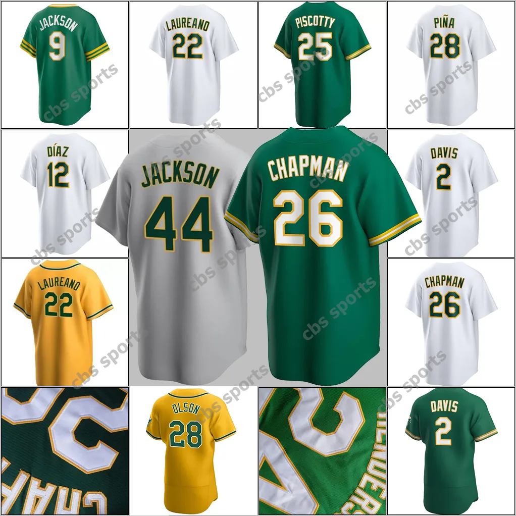 2023 오클랜드 남녀 청소년 28 Matt Olson Jersey 26 Matt Chapman 9 Reggie Jackson 24 Rickey Henderson 50 Mike Fiers 2 Khris Davis Custom Athletics 야구 유니폼