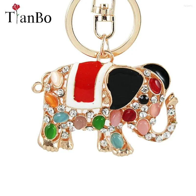 Keychains Crystal 3D Mascot Elephants Women Gift Charm Metal Jewelry Car Key Chain Ring Holder Chaveiro Keyring Llavero