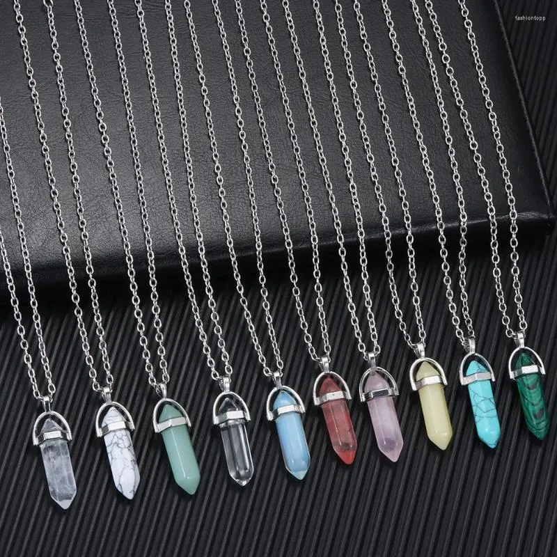 Pendentif Colliers Austyn Turquoises Rose Cristal Pendentif Collier Pour Femmes Chaîne En Cuir Pierre Naturelle Ras Du Cou Bijoux