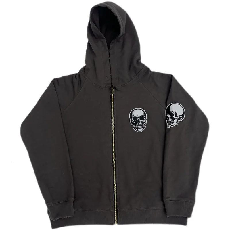 Men's Hoodies Sweatshirts Luxury 2023 Skull Head Number Nine Face Pullover Hoody hooded velvet Cotton Thick Fleece Asian R086 230803