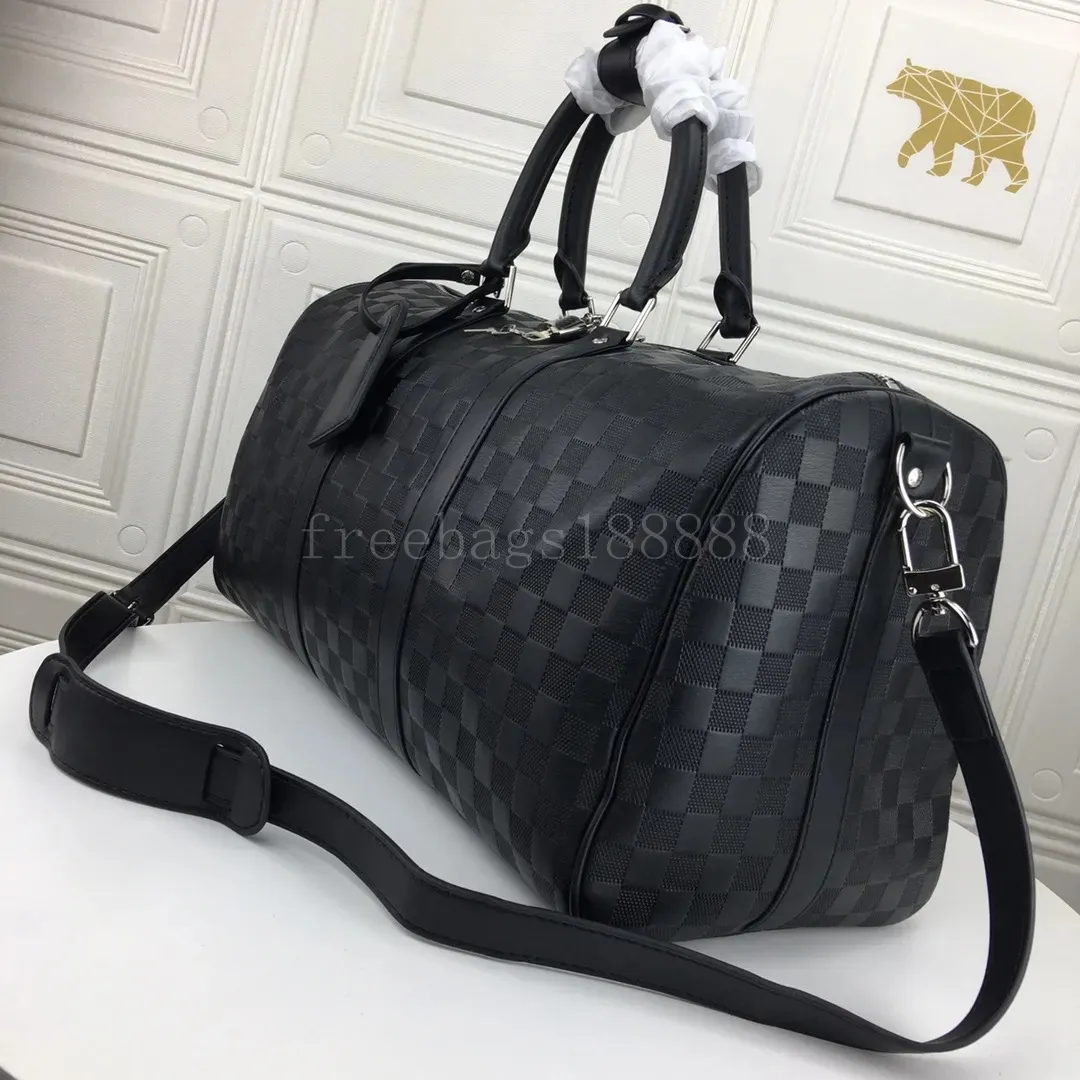 Top marque de qualité originale de luxe Tote Bag Luxury Designer Bag Sac à main Sac de voyage en cuir pour hommes Sac polochon grande capacité 45cm