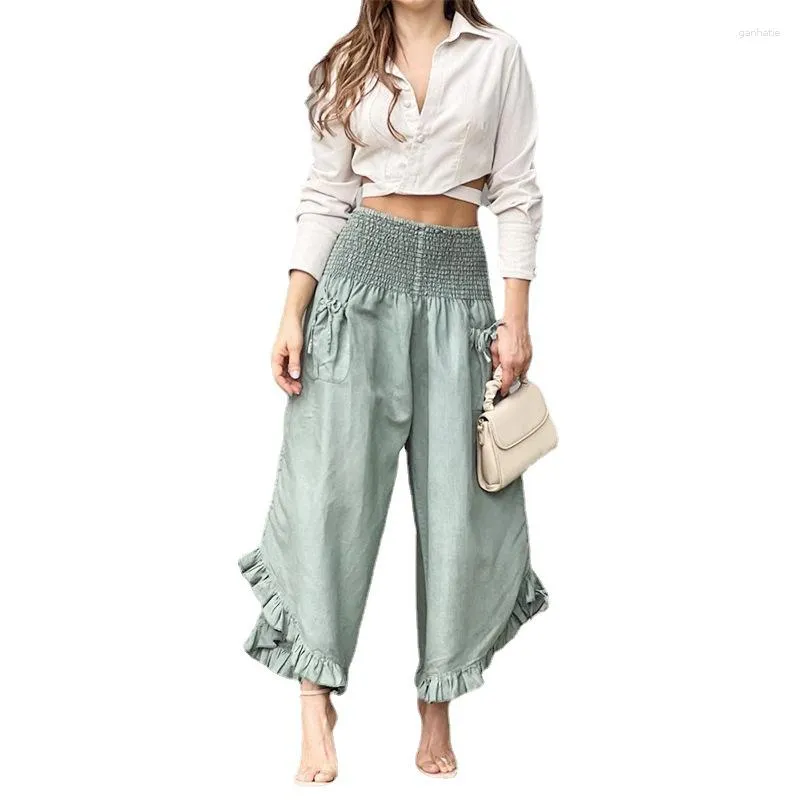 Women's Two Piece Pants 2023 Arrive Spring Women Elegant Trousers Set  Pieces Outfits Female Long Sleeve Shirt Wide Leg Pant Matching