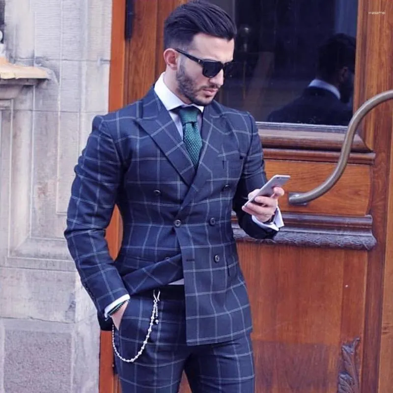 Double breasted hotsell suit check