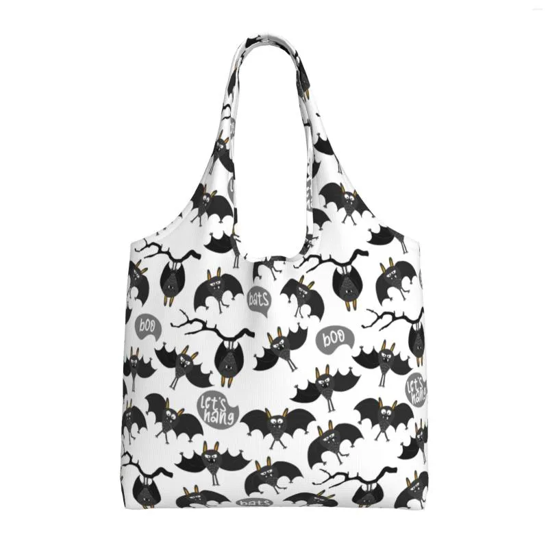 Shopping Bags Bat Pattern Reusable Grocery Foldable Washable Tote With Pouch From 19 15 DHgate