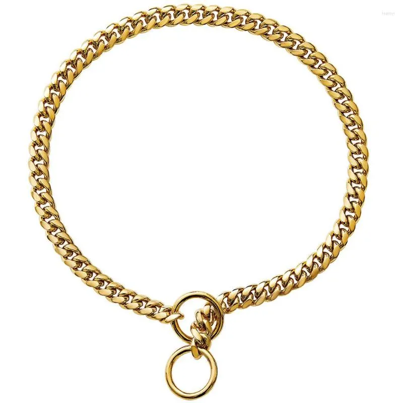 18K Gold Chain Choke Chain For Dogs With Cuban Link Heavy Duty