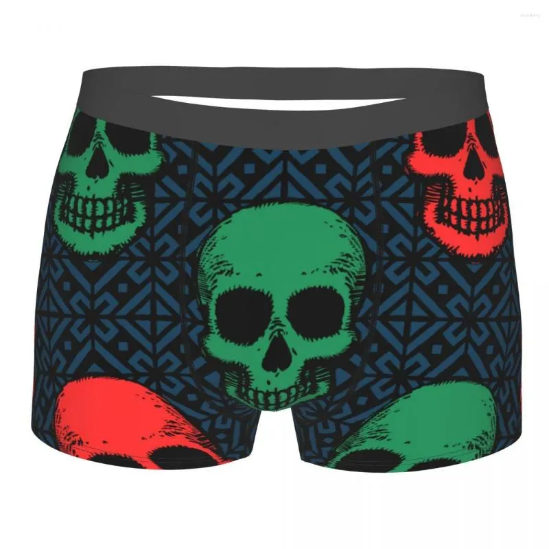 Unterhose Boxer Männer Unterwäsche Männliche Höschen Bunte Schädel Illustration Shorts Bequeme Homme