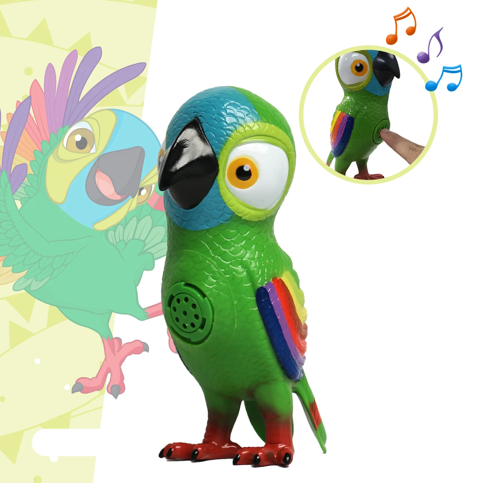 Parrot Lorito Pepe Amazon Loro Pepe Peluche Musical LA GRANJA DE