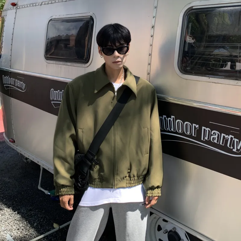 Mens Autumn Short Green Bomber Jacket Mens Fashionable Green Mens Autumn Short Green Bomber Jacket Mens Fashionable Green