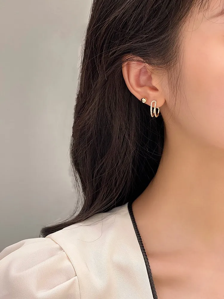 S925 Sterling Silber Kristall C-form Perlen Ohrhänger_voghion.com