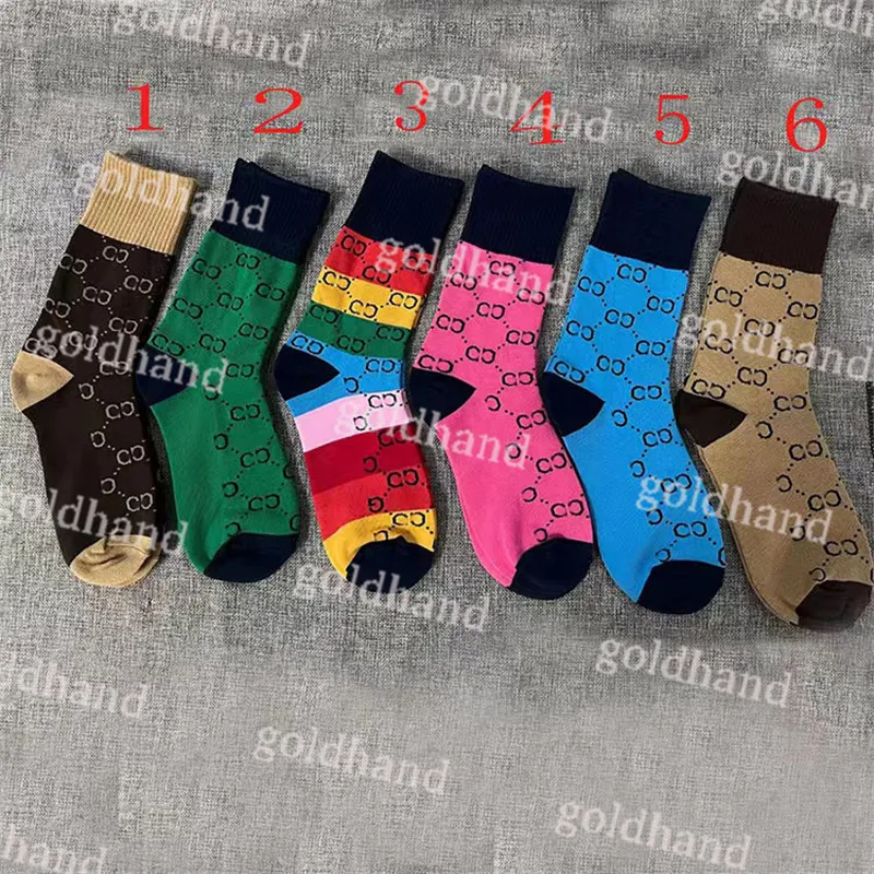 Markendesigner G bedruckte Herren- und Damen-Crew-Socken, modische neutrale Paar-Sportsocken aus Baumwolle, 5 Paar